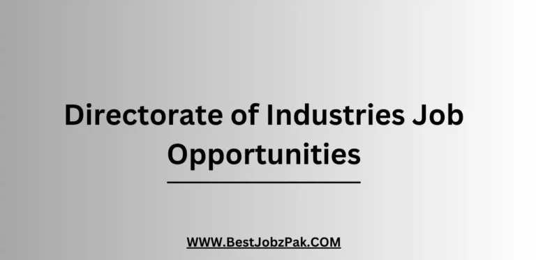 Directorate of Industries Job Opportunities