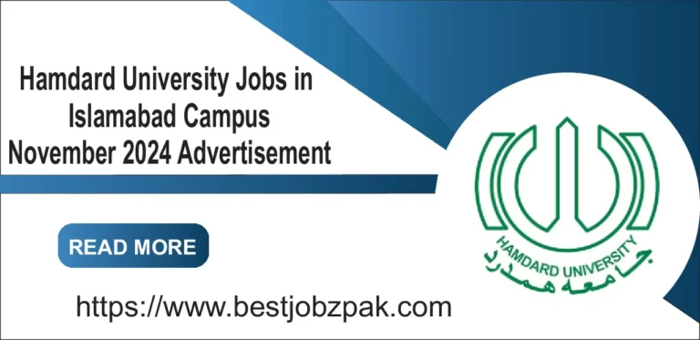 Hamdard University Jobs in Islamabad Campus November 2024 Advertisement