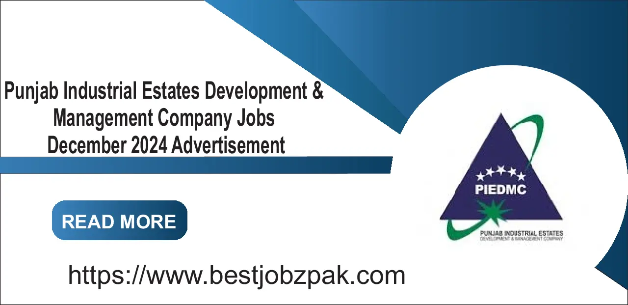 Punjab Industrial Estates Development & Management Company Jobs December 2024 Advertisement