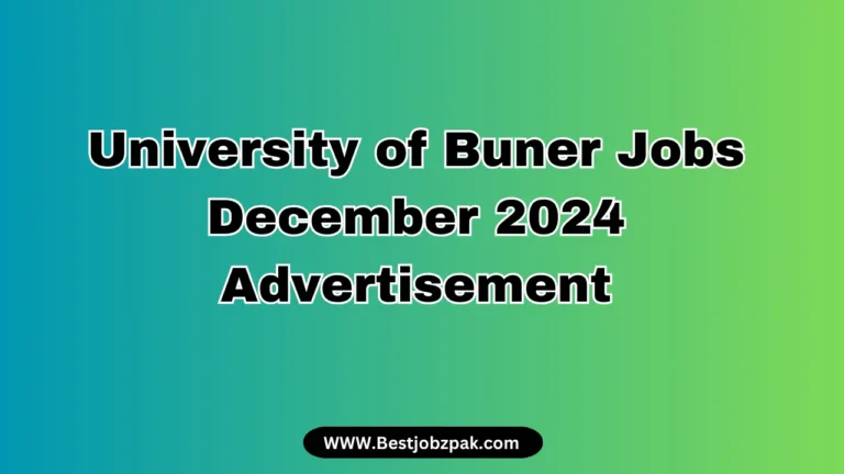 University of Buner Jobs December 2024 Advertisement